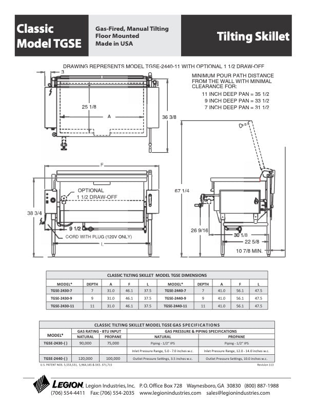 Legion TGSE-2430 — Braising Pan